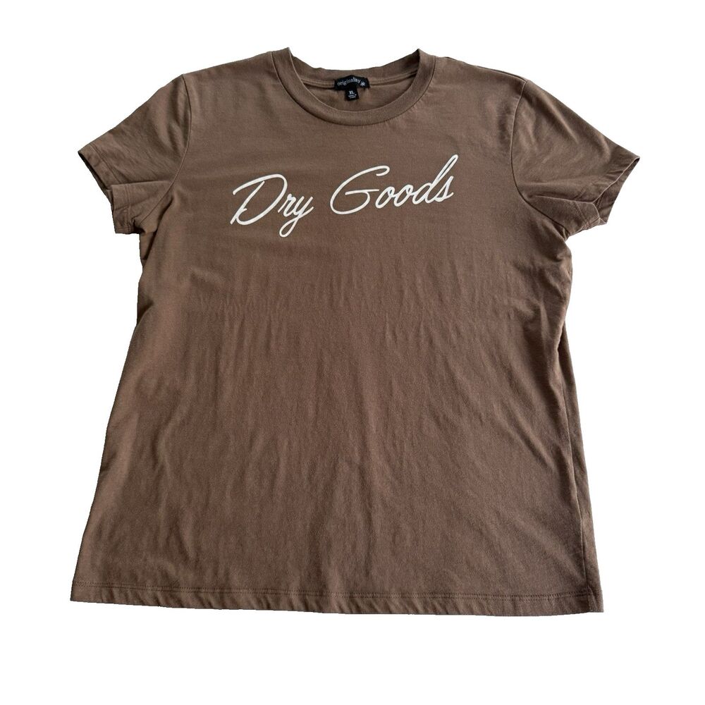 Dry Goods Original Women’s Crewneck T-shirt Brown Originality Top Casual Sz XL
